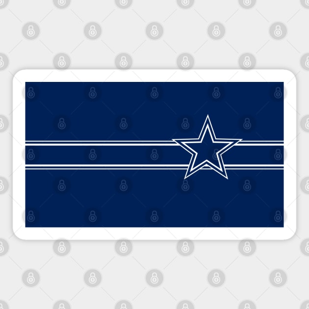 White Star on Blue Sky Background with White Lines Magnet by SeaStories